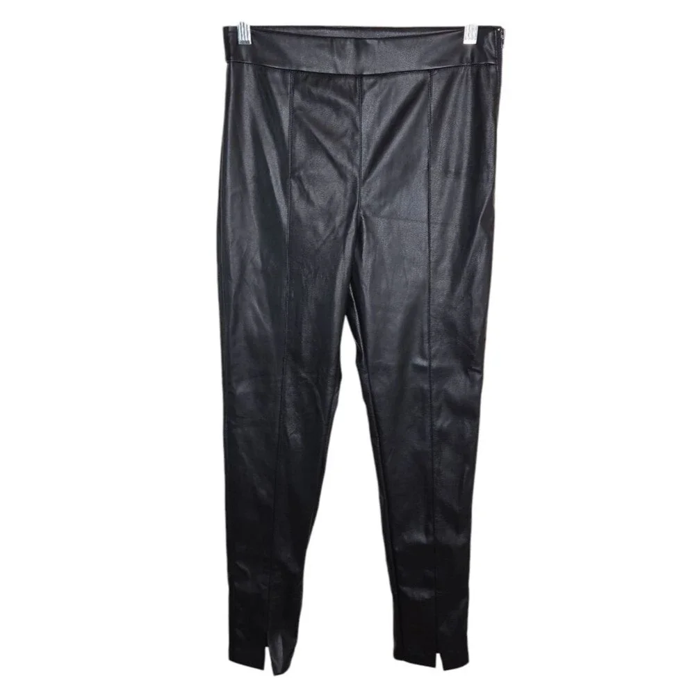 Idem Ditto Nwt Black Faux Leather Skinny Leg Pants Size Medium